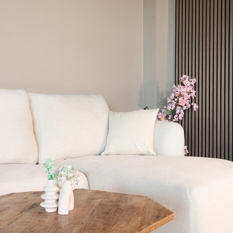 Lizzely Garden & Living Hoekbank Hudson 280cm chenille beige rechts