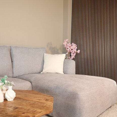 Lizzely Garden & Living Hoekbank Hudson 280cm chenille grijs links