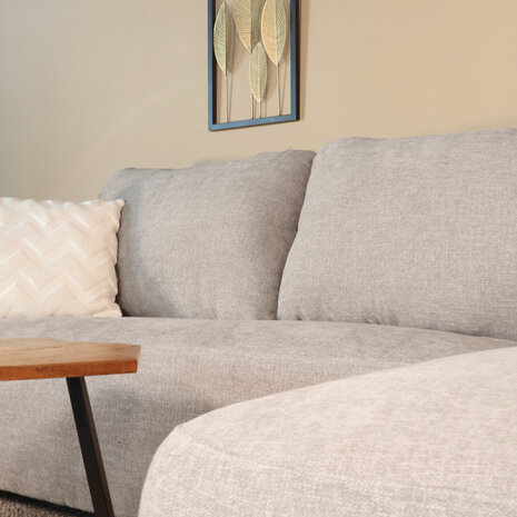 Lizzely Garden & Living Hoekbank Hudson 280cm chenille grijs links