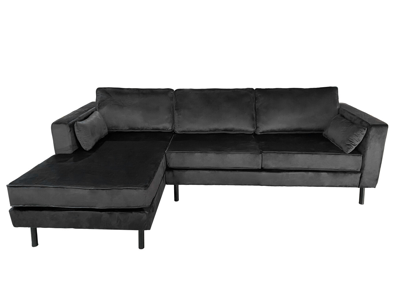 Hoekbank Hilde 270cm zwart velvet links