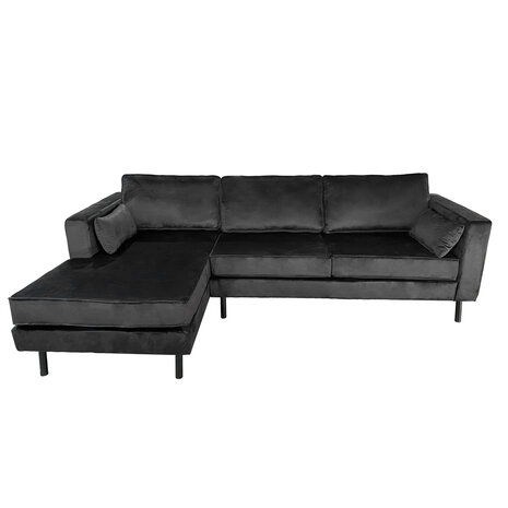 Lizzely Garden & Living Hoekbank Hilde 270cm zwart velvet links