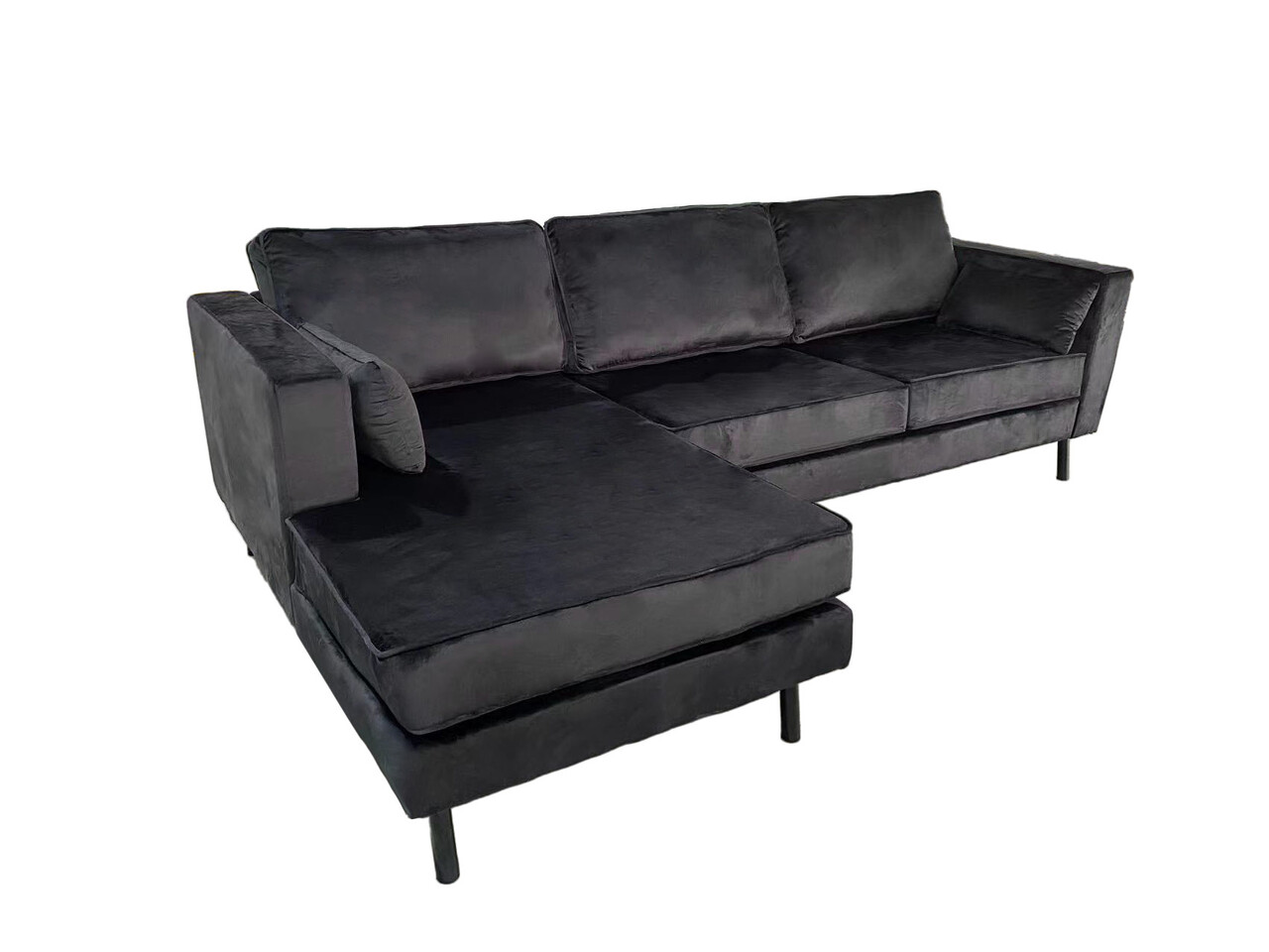 Hoekbank Hilde 270cm zwart velvet links