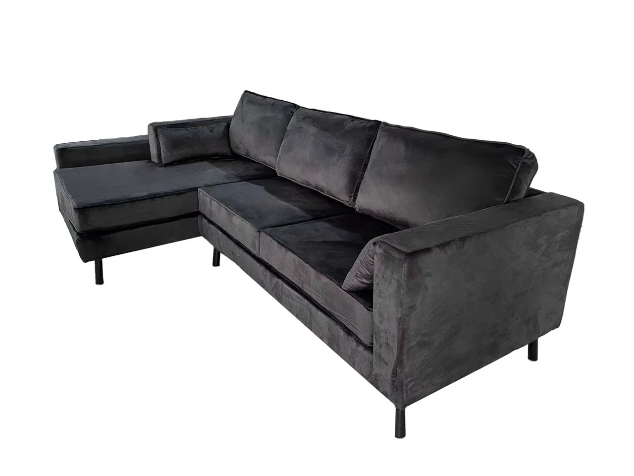 Hoekbank Hilde 270cm zwart velvet links