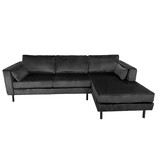 Lizzely Garden & Living Hoekbank Hilde 270cm zwart velvet rechts