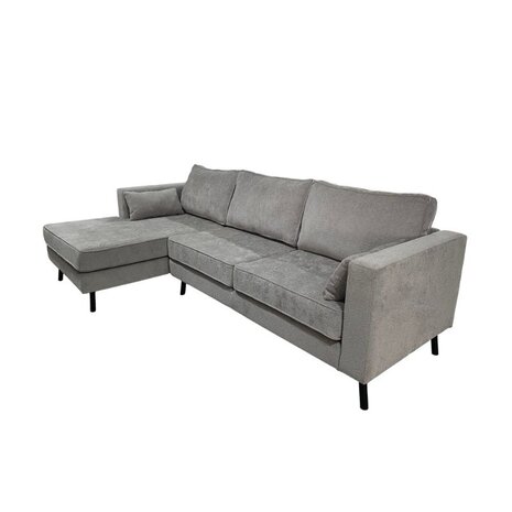 Lizzely Garden & Living Hoekbank Hilde 270cm bank grijs chenille links
