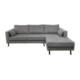 Lizzely Garden & Living Hoekbank Hilde 270cm bank grijs chenille rechts
