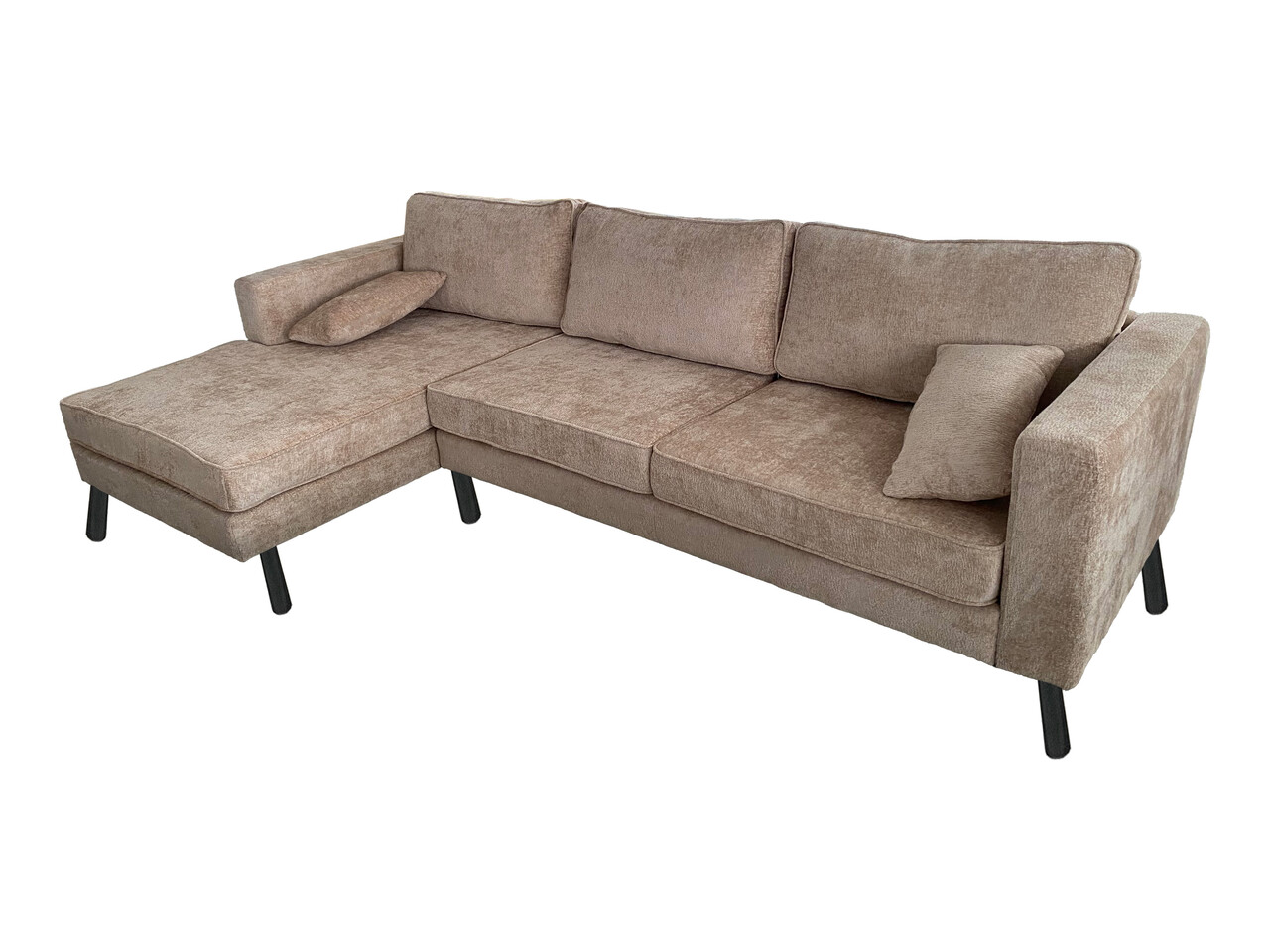 Hoekbank design Hilde 270cm bank beige chenille links