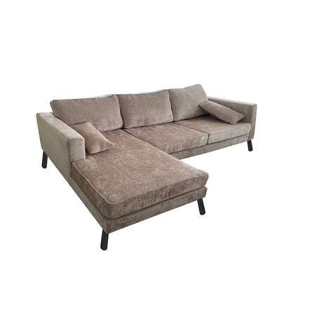 Lizzely Garden & Living Hoekbank design Hilde 270cm bank beige chenille links