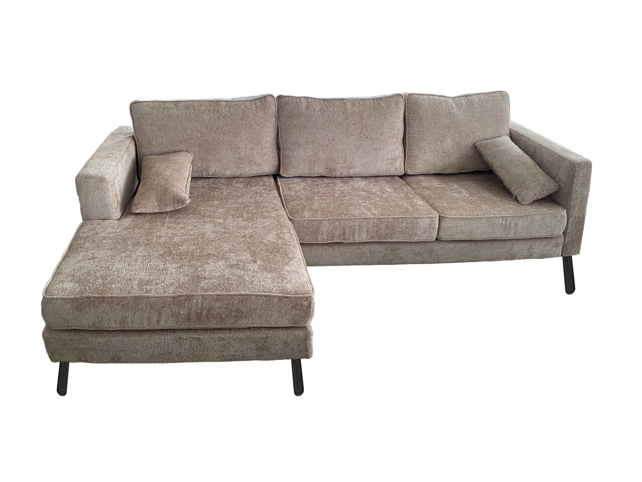 Hoekbank design Hilde 270cm bank beige chenille links