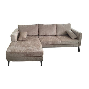 Lizzely Garden & Living Hoekbank design Hilde 270cm bank beige chenille links Lizzely Garden & Living Hoekbank design Hilde 270cm bank beige chenille links