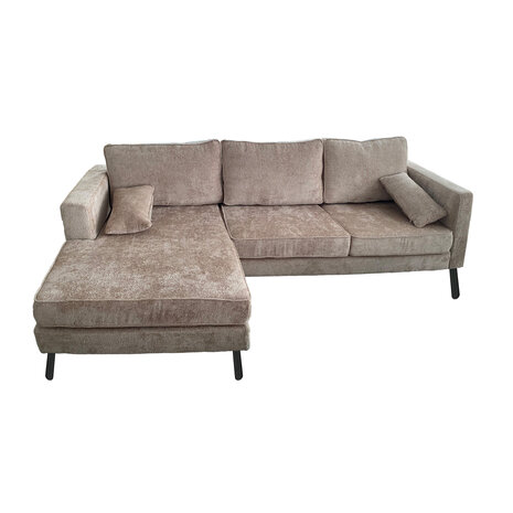 Lizzely Garden & Living Hoekbank design Hilde 270cm bank beige chenille links