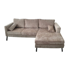 Lizzely Garden & Living Hoekbank design Hilde 270cm bank beige chenille rechts Lizzely Garden & Living Hoekbank design Hilde 270cm bank beige chenille rechts