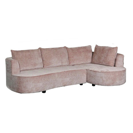 Lizzely Garden & Living Hoekbank Lando 270cm bank taupe chenille bankstel rechts loungebank