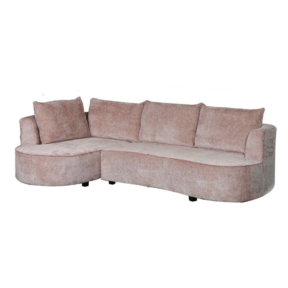 Hoekbank Lando 270cm bank taupe chenille bankstel bankstel links loungebank