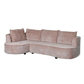Lizzely Garden & Living Hoekbank Lando 270cm bank taupe chenille bankstel bankstel links loungebank