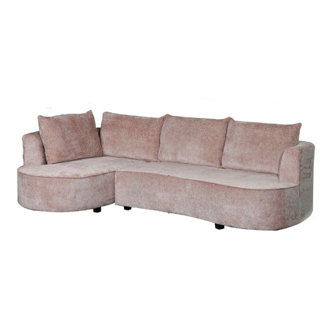 Lizzely Garden & Living Hoekbank Lando 270cm bank taupe chenille bankstel bankstel links loungebank