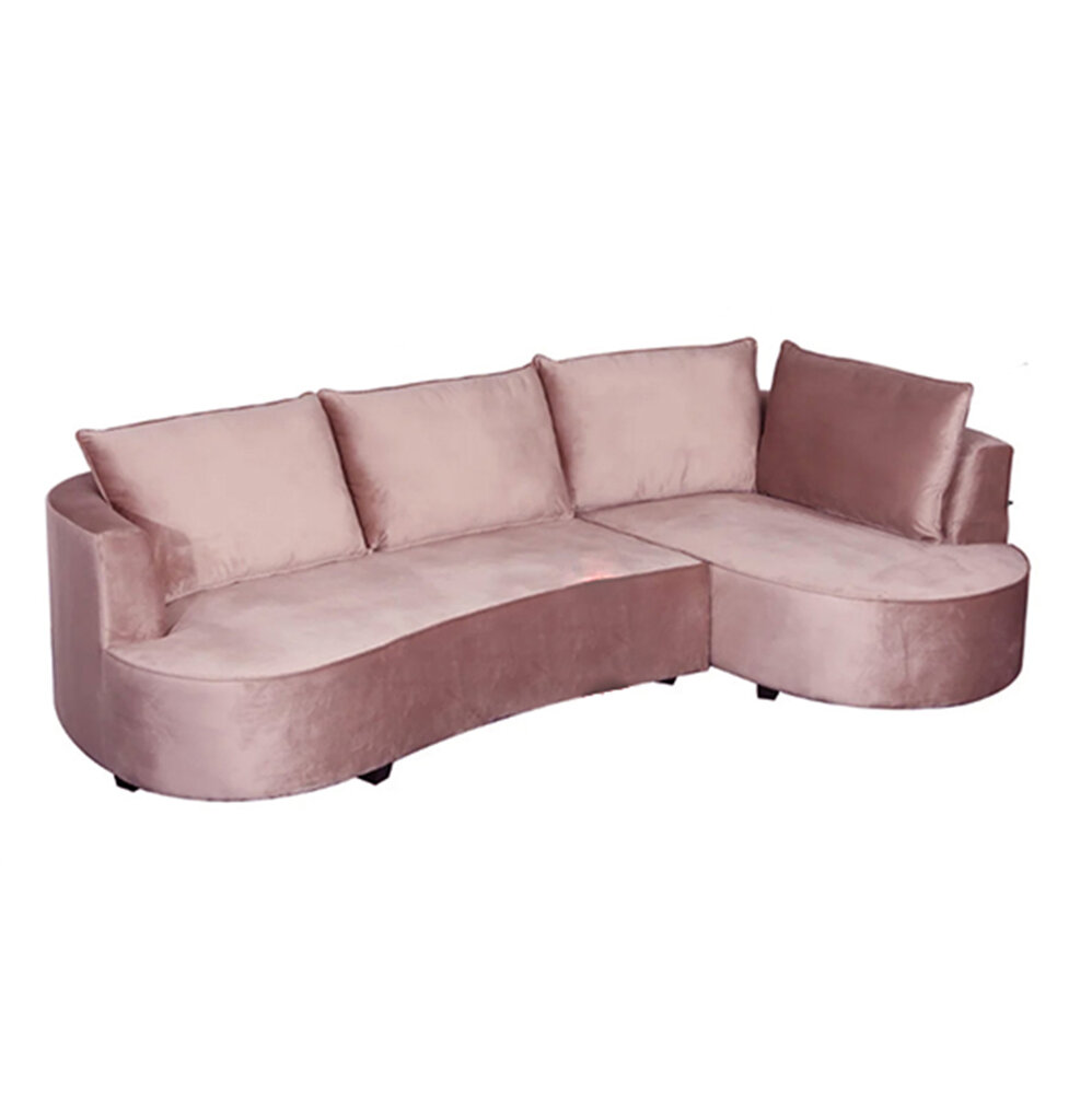 Hoekbank Lando 270cm bank taupe velvet bankstel rechts loungebank Hoekbank Lando 270cm bank taupe velvet bankstel rechts loungebank