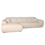 Lizzely Garden & Living Hoekbank Neva 300cm chenille gebroken wit links