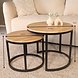 Lizzely Garden & Living Salontafel rond 2delig lichtbruin MDF Rutger Lizzely Garden & Living Salontafel rond 2delig lichtbruin MDF Rutger