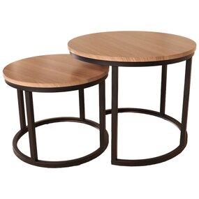 Lizzely Garden & Living Salontafel rond 2delig bruin MDF Rutger Lizzely Garden & Living Salontafel rond 2delig bruin MDF Rutger