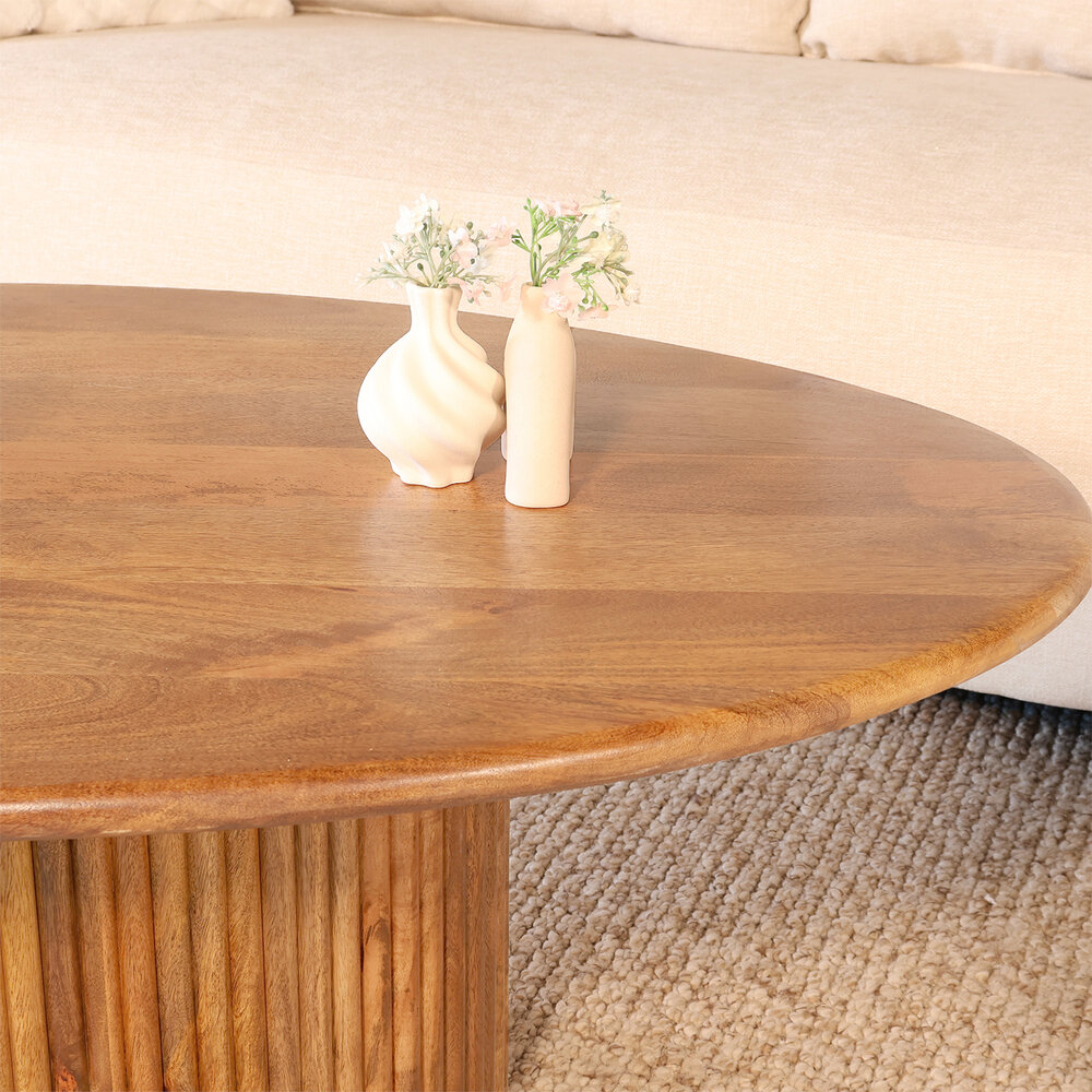 Salontafel ovaal mangohout 120cm lichtbruin Moki Salontafel ovaal mangohout 120cm lichtbruin Moki