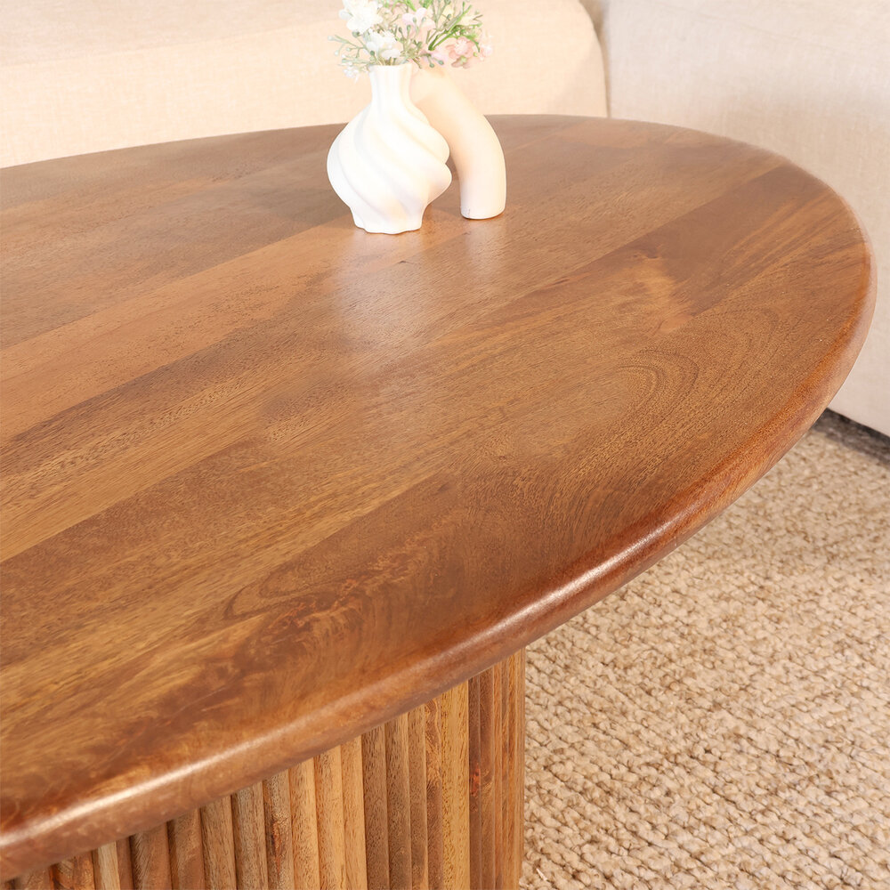 Salontafel ovaal mangohout 120cm lichtbruin Moki Salontafel ovaal mangohout 120cm lichtbruin Moki