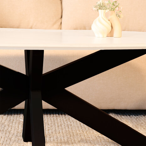 Lizzely Garden & Living Salontafel deens ovaal 120cm Elif marmerlook wit Lizzely Garden & Living Salontafel deens ovaal 120cm Elif marmerlook wit