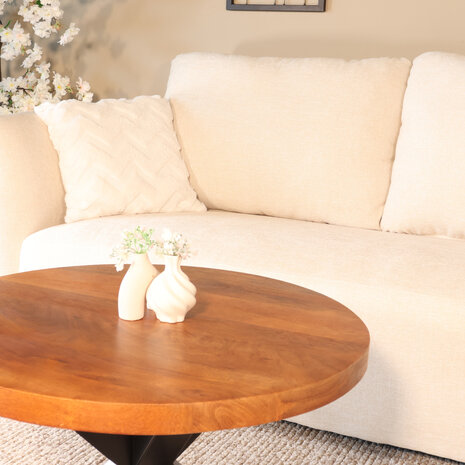 Lizzely Garden & Living Salontafel rond mangohout 70cm Jesse bruin Lizzely Garden & Living Salontafel rond mangohout 70cm Jesse bruin