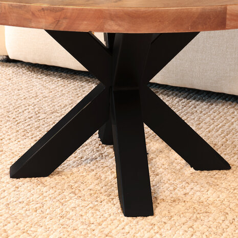 Lizzely Garden & Living Salontafel rond mangohout 90cm Jesse walnoot