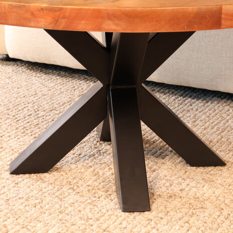 Lizzely Garden & Living Salontafel rond mangohout 90cm Jesse walnoot