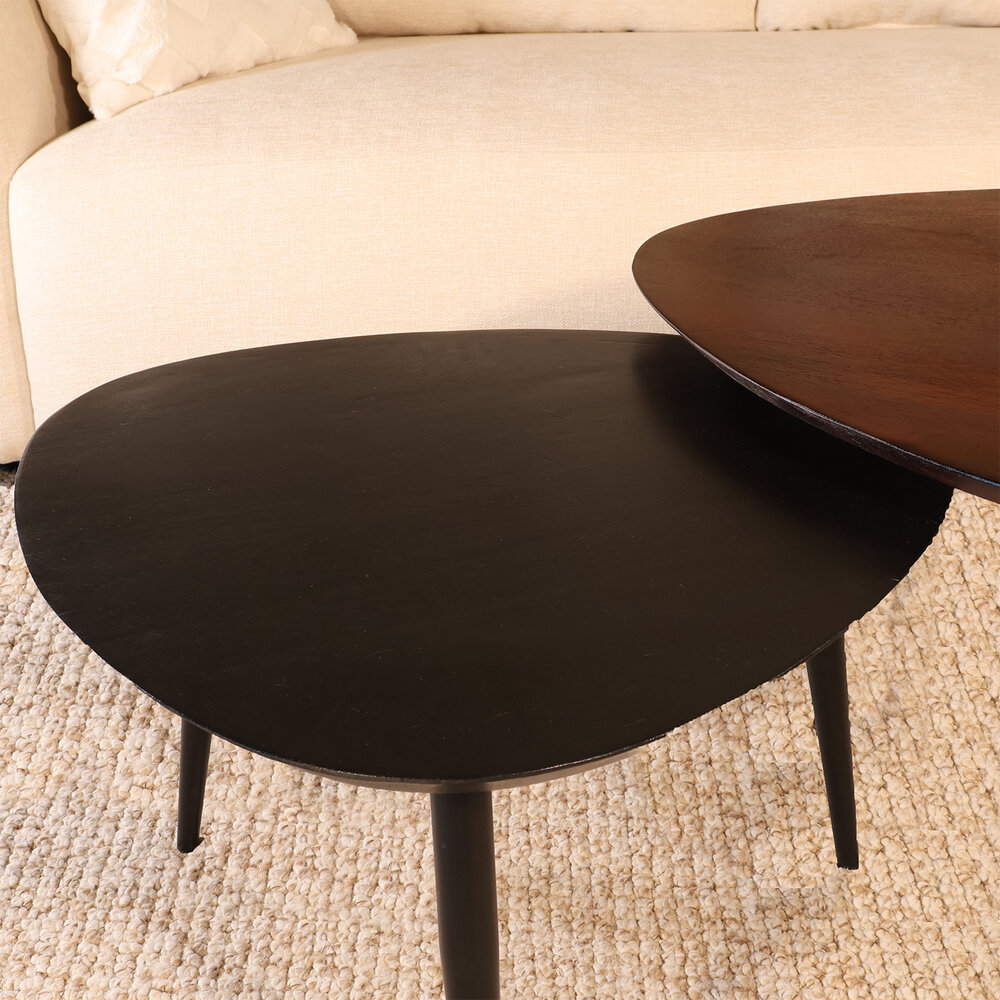 Salontafel organisch set van 2 mangohout Leyla 2 kleuren Salontafel organisch set van 2 mangohout Leyla 2 kleuren