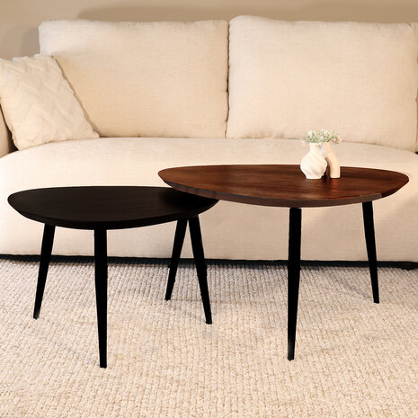 Lizzely Garden & Living Salontafel organisch set van 2 mangohout Leyla 2 kleuren Lizzely Garden & Living Salontafel organisch set van 2 mangohout Leyla 2 kleuren