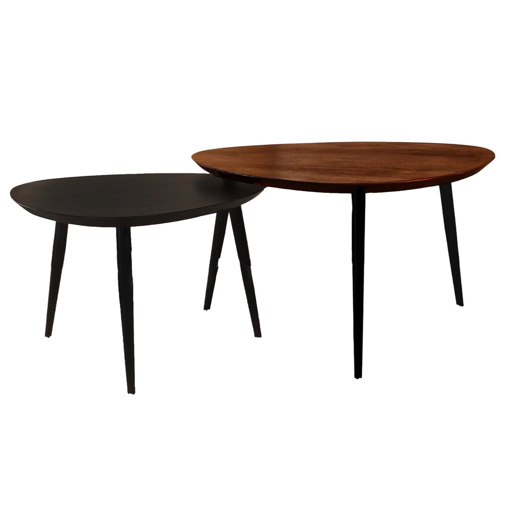 Salontafel organisch set van 2 mangohout Leyla 2 kleuren Salontafel organisch set van 2 mangohout Leyla 2 kleuren