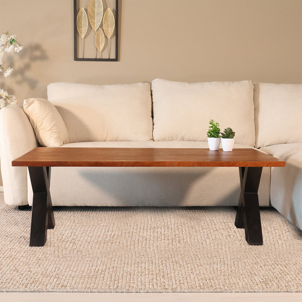 Salontafel x poot mangohout 130cm Pato walnoot Salontafel x poot mangohout 130cm Pato walnoot