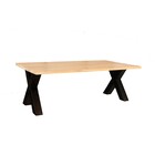 Salontafel x-poot mangohout 130cm lichtbruin Pato