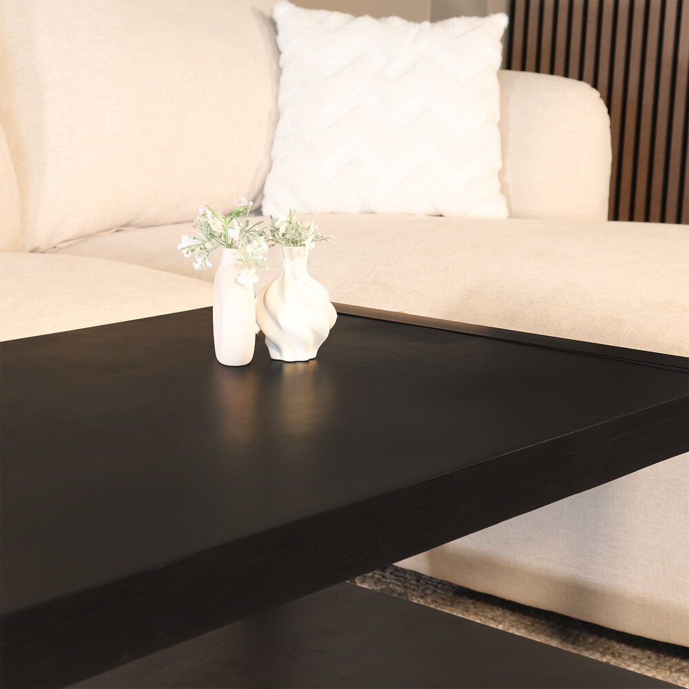 Salontafel 120cm Lotus mangohout zwart Salontafel 120cm Lotus mangohout zwart