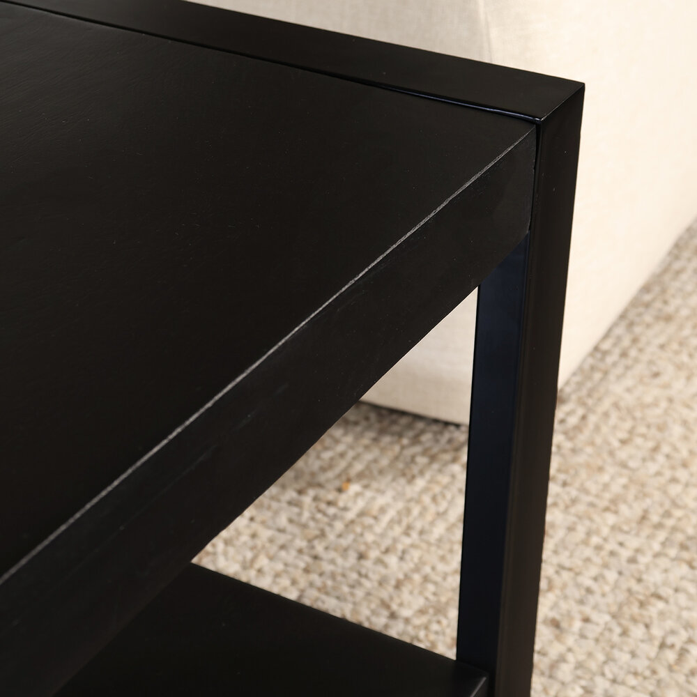 Salontafel 120cm Lotus mangohout zwart Salontafel 120cm Lotus mangohout zwart