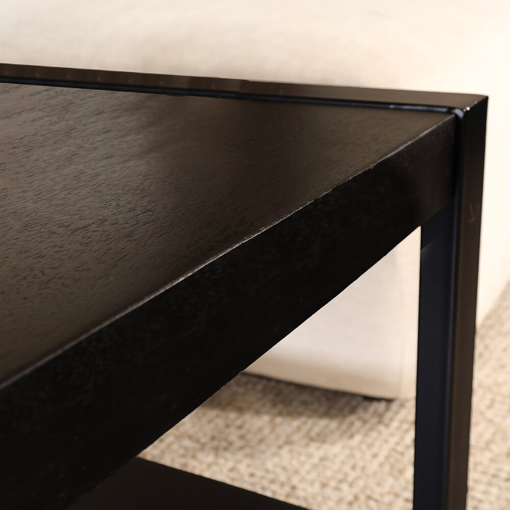 Salontafel 100cm Lotus mangohout zwart Salontafel 100cm Lotus mangohout zwart