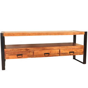 Lizzely Garden & Living Tv meubel bruin mangohout 150cm Linde Lizzely Garden & Living Tv meubel bruin mangohout 150cm Linde