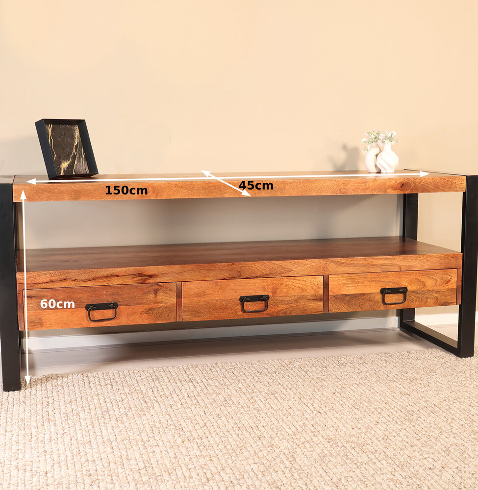 Tv meubel 150cm Linde mangohout bruin Tv meubel 150cm Linde mangohout bruin