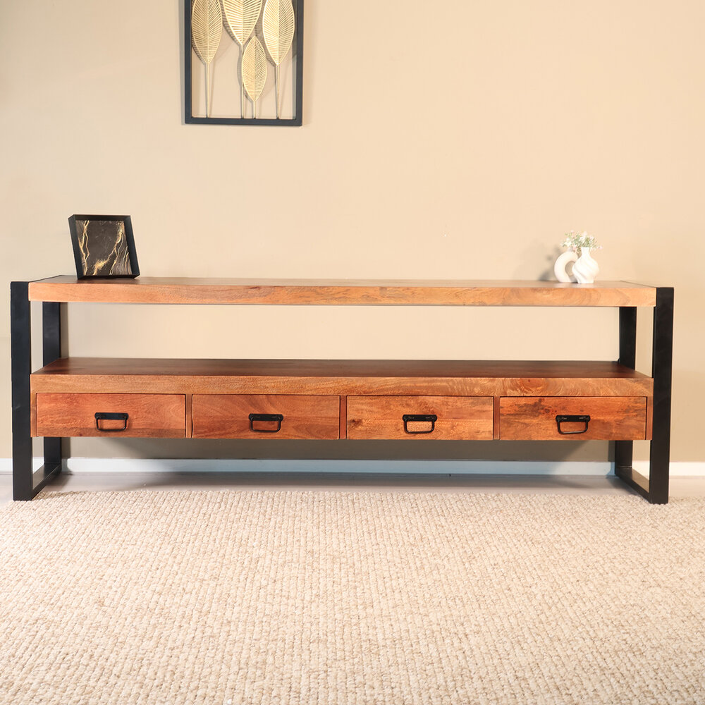 Tv meubel 180cm Linde mangohout bruin Tv meubel 180cm Linde mangohout bruin