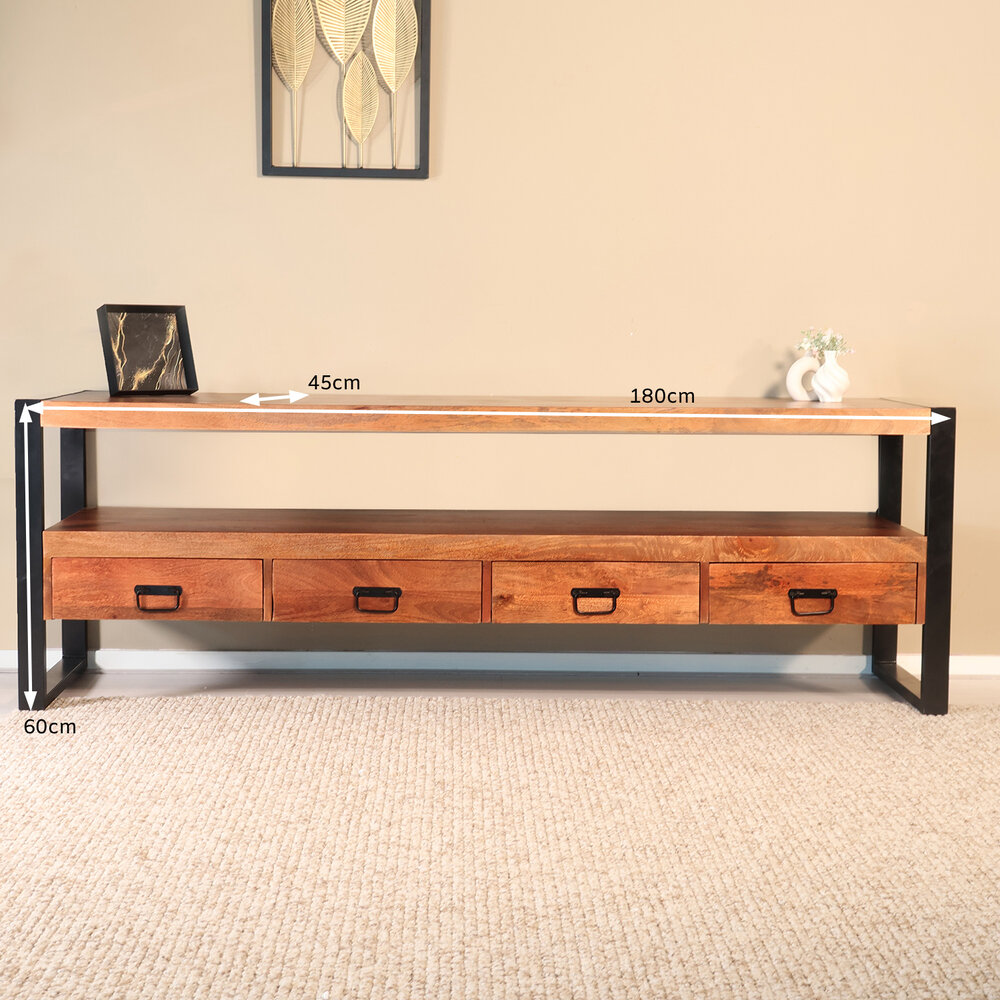 Tv meubel 180cm Linde mangohout bruin Tv meubel 180cm Linde mangohout bruin