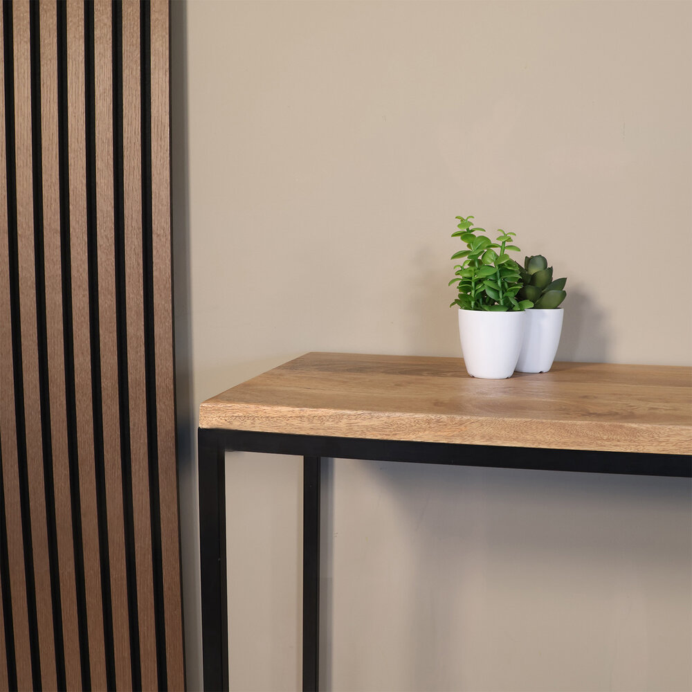 Bijzettafel mangohout Osso 150cm lichtbruin