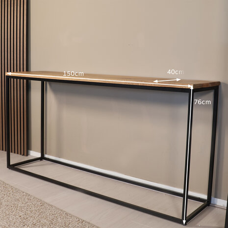 Lizzely Garden & Living Bijzettafel mangohout Osso 150cm lichtbruin