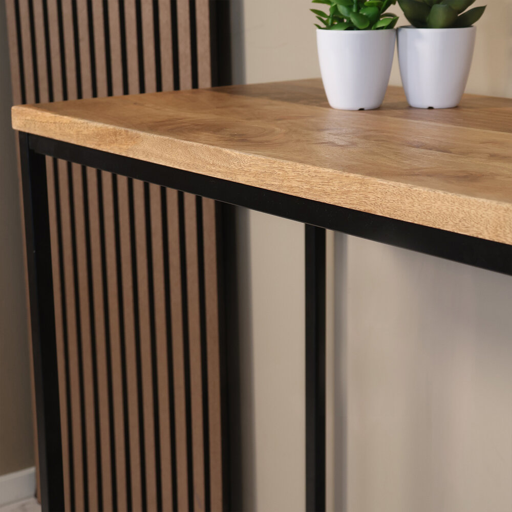 Bijzettafel mangohout Osso 150cm lichtbruin