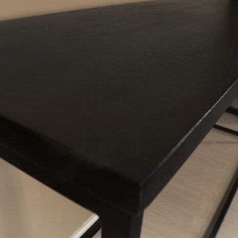 Lizzely Garden & Living Bijzettafel mangohout Osso 150cm zwart