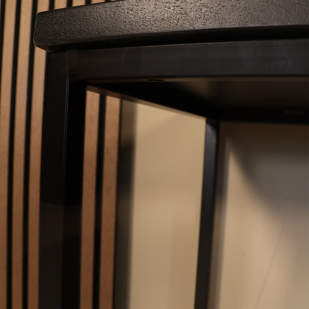 Bijzettafel mangohout Osso 150cm zwart