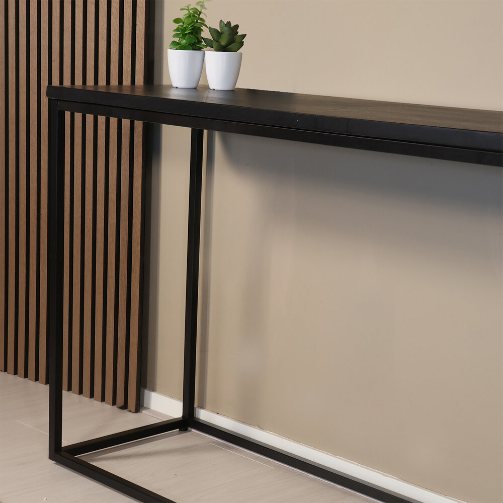 Bijzettafel mangohout Osso 150cm zwart