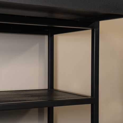 Lizzely Garden & Living Bijzettafel mangohout visgraat Livia 120cm zwart