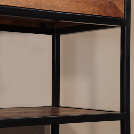 Lizzely Garden & Living Bijzettafel visgraat 120cm mangohout bruin Livia